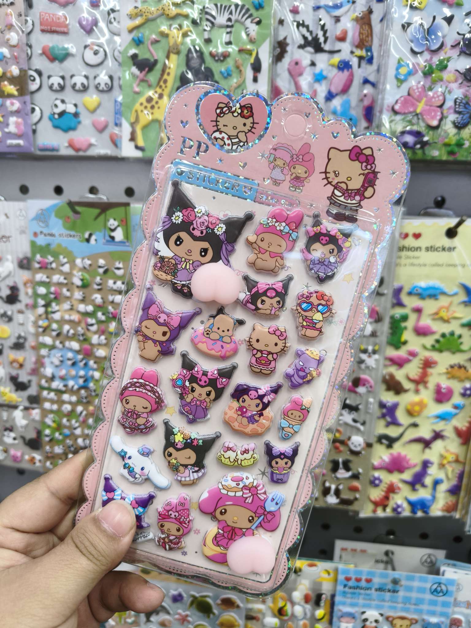 Creative handicraft gift sticker set, 3D stereoscopic gilded diamond landscape decoration supplies, peach stickers, foam stickers Application Scenario