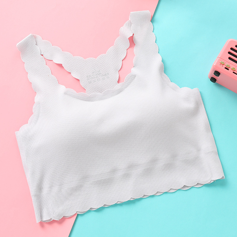 Inventory export to Southeast Asia: seamless breathable vests for junior high school development period, girls' underwear, bras, summer underwear, lightweight children's underwear, ice silk clothes, seamless ice silk vests, breathable bras for export Item Picture
