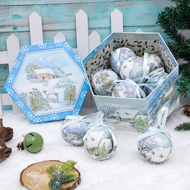 Cross-border new products: Cute snow house foam stickers, Christmas balls, Christmas pendants, Christmas decorations, and festive atmosphere pendants