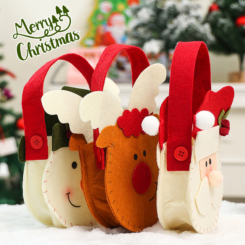 圣诞节装饰品圣诞礼物袋圣诞糖果袋平安果袋圣诞苹果袋圣诞手提袋 圣诞节圣诞树苹果袋圣诞装饰圣诞蝴蝶结圣诞礼物