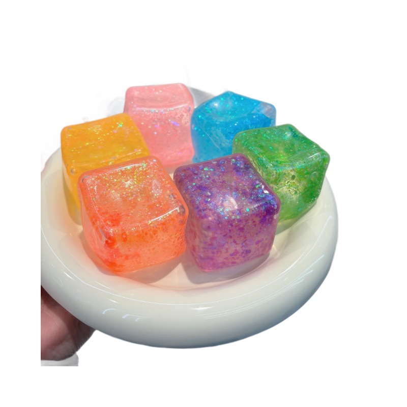 Cross-border best-selling ice cube maltose kneading stress-relieving toys, the same style as the popular flour ball slow rebound kneading fun toys detail image 6
