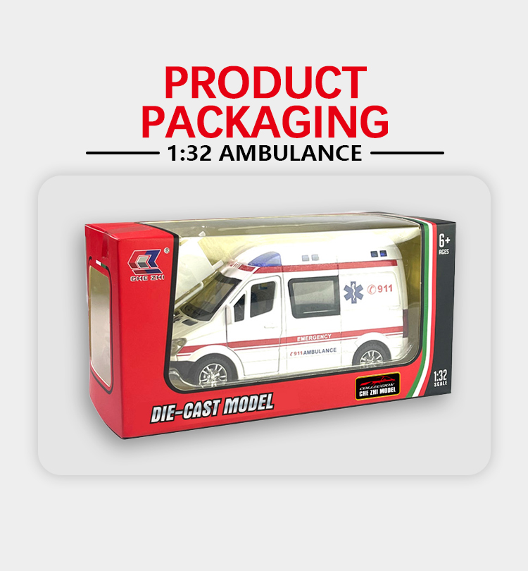 1:32 Mercedes-Benz 120 ambulance children's large car model engineering ambulance boys' and girls' toys pic 7
