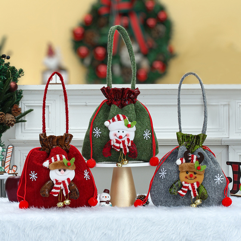 圣诞节装饰品圣诞礼物袋圣诞糖果袋平安果袋圣诞苹果袋圣诞手提袋 跨境圣诞爆款圣诞节圣诞树苹果袋圣诞装饰圣诞礼物圣诞蝴蝶结