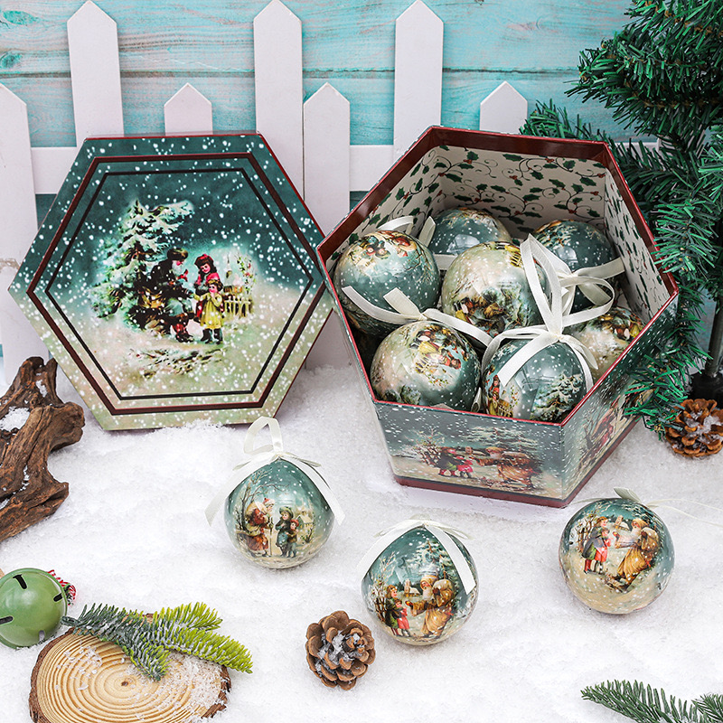 Cross-border new products: Christmas balls, retro Santa Claus foam stickers, Christmas balls, Christmas pendants, Christmas decorations, festive atmosphere pendants