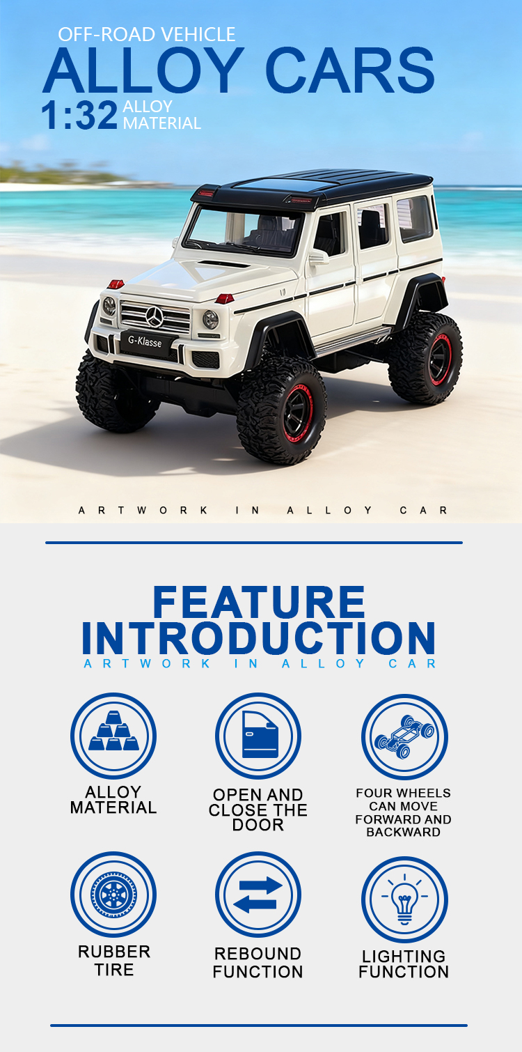1:32 Mercedes-Benz G500 alloy off-road vehicle model G-Class Mercedes-Benz revamped G-Class simulation car toy boy pic 1