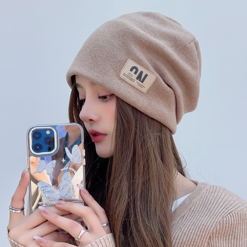 Dui Dui Hat's new autumn and winter style Japanese-style ear-protective headband knitted cap, personalized windproof cap detail image 3
