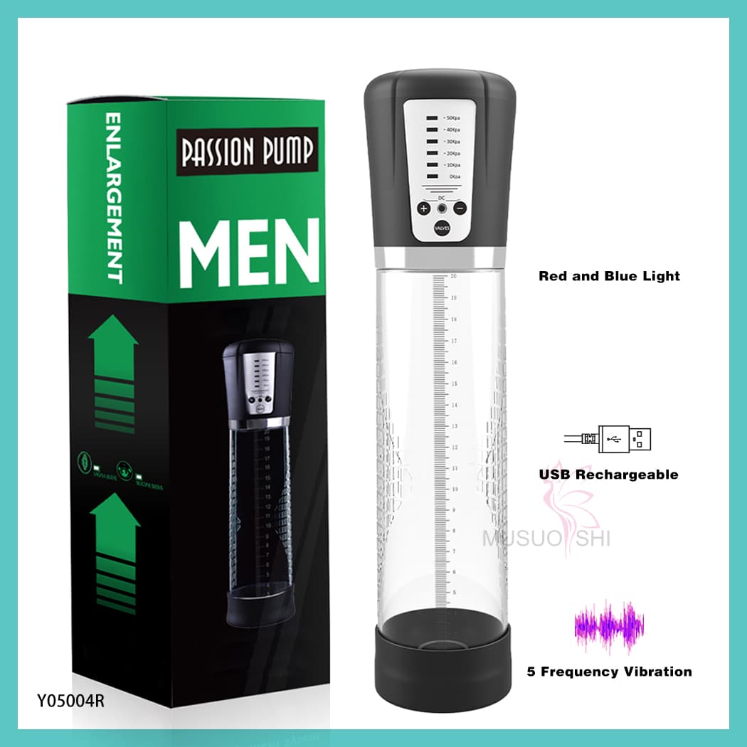 Y05004R  Electric Pennis Enlargement Masturbation Vacuum Sucking Man Vacuum Pump for Men SEX TOYS Passion Pump Men - USB Rechargeable Enlargement Device thumbnail