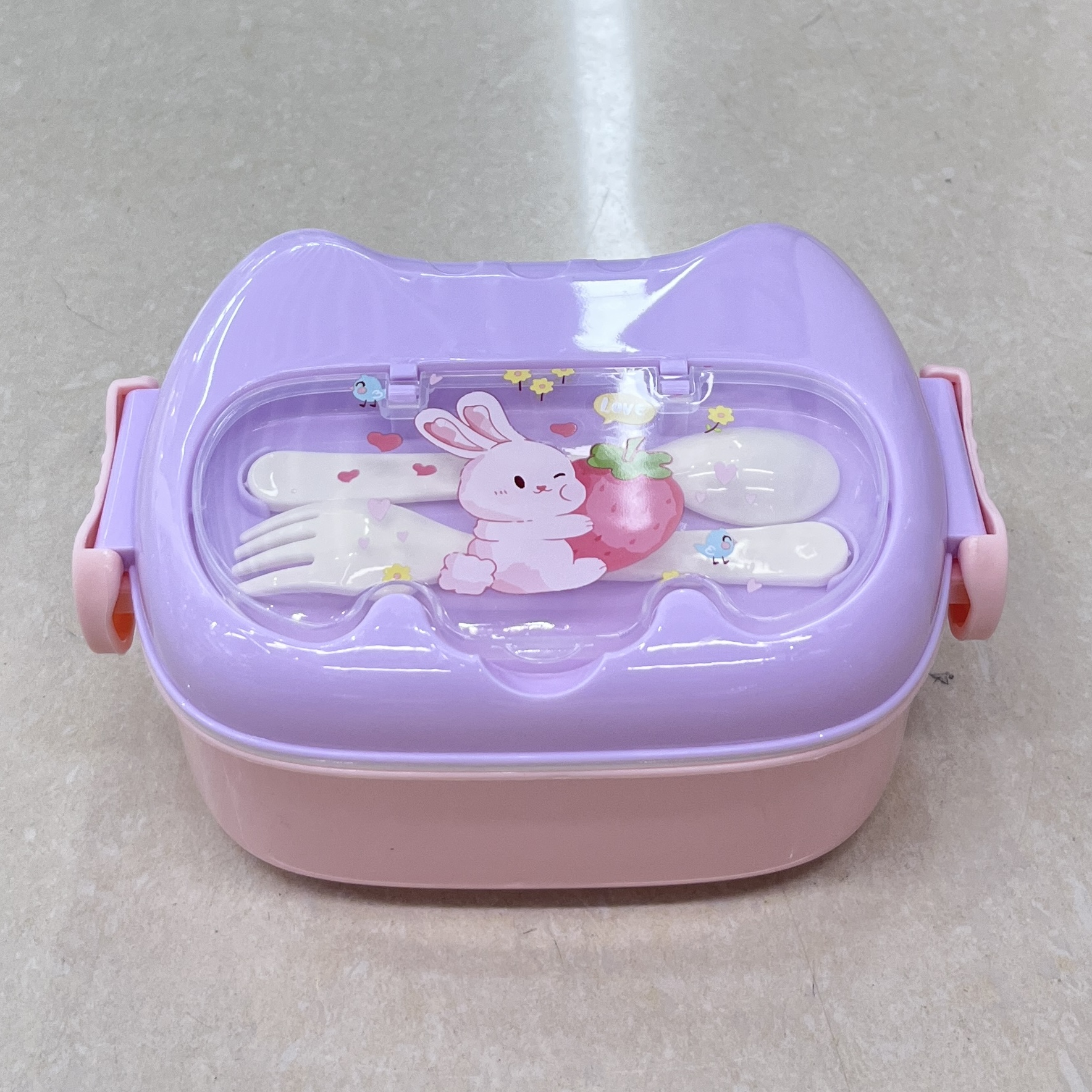 儿童卡通便当盒学生便携可爱野餐盒新款午餐格户外饭盒