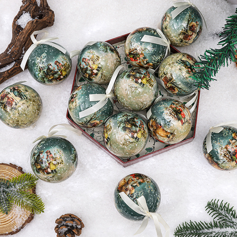 Cross-border new products: Christmas balls, retro Santa Claus foam stickers, Christmas balls, Christmas pendants, Christmas decorations, festive atmosphere pendants details Picture