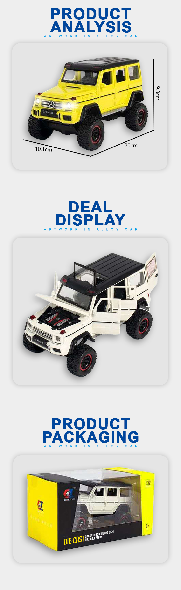 1:32 Mercedes-Benz G500 alloy off-road vehicle model G-Class Mercedes-Benz revamped G-Class simulation car toy boy pic 4