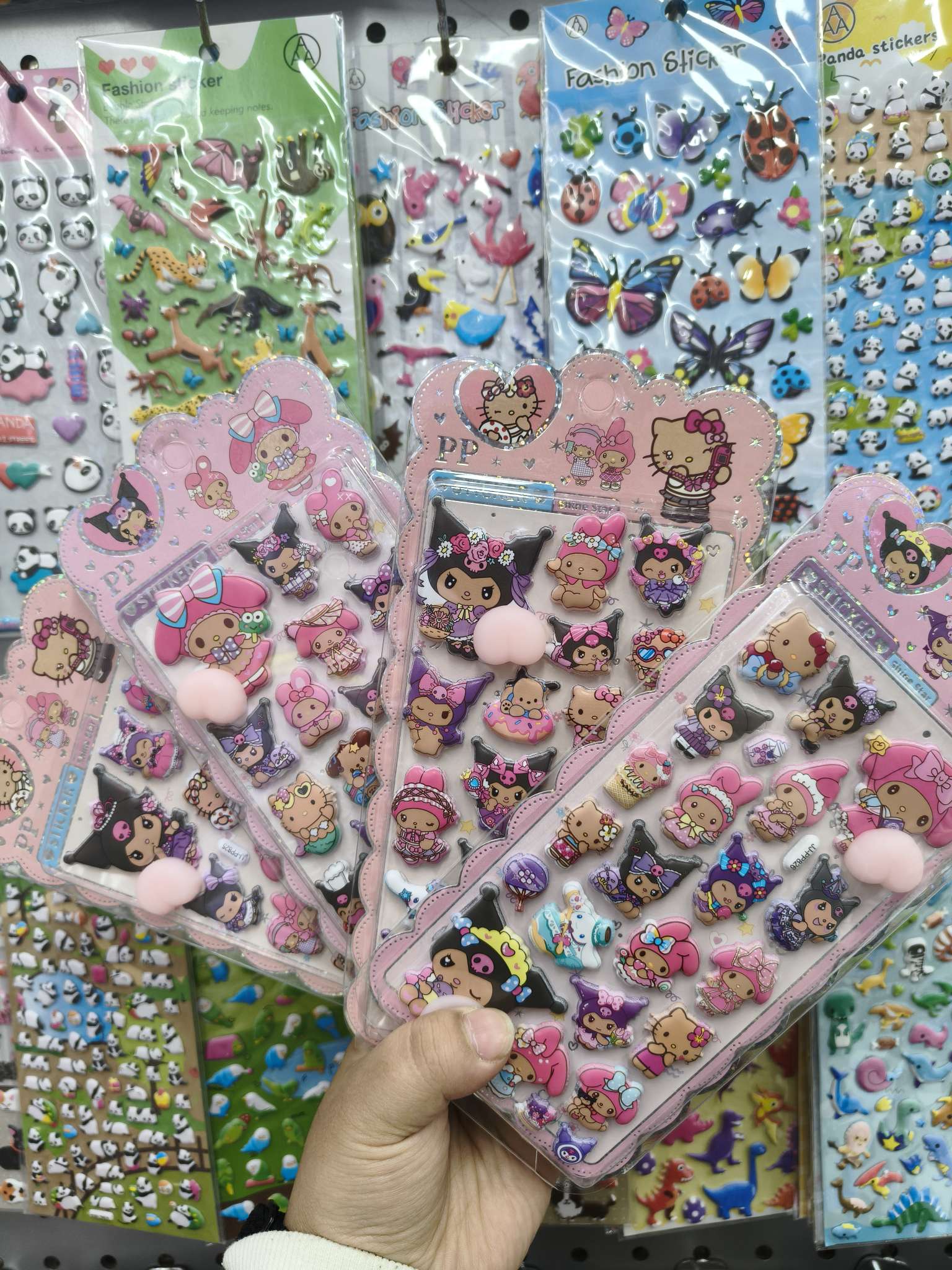 Creative handicraft gift sticker set, 3D stereoscopic gilded diamond landscape decoration supplies, peach stickers, foam stickers details Picture