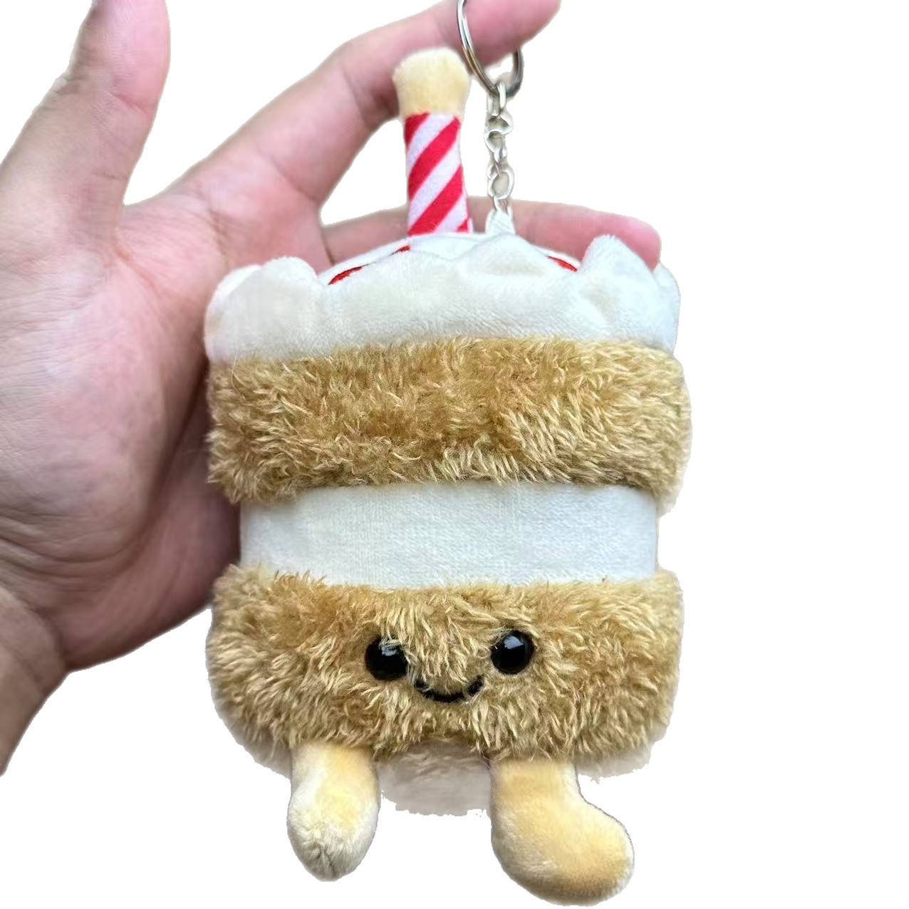 Wholesale of cute and adorable cake grabblers, cartoon plush toys, figurines, bag hangers, and plush doll hangers details Picture