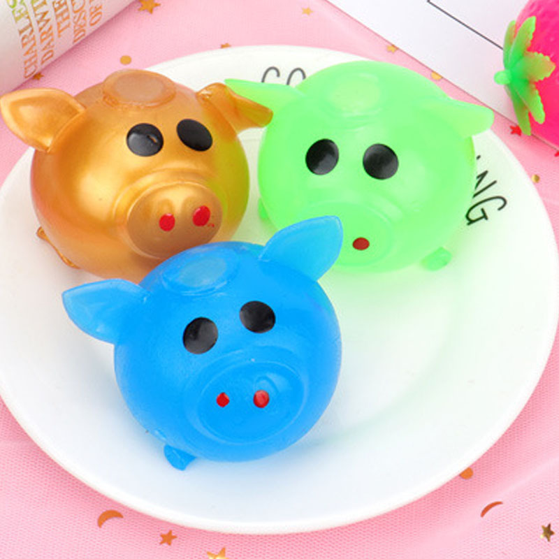 Cartoon venting water balls, creative pranks, pinching fun toys, stress-relieving and venting fruits, stress-relieving pig head venting ball toys Item Picture
