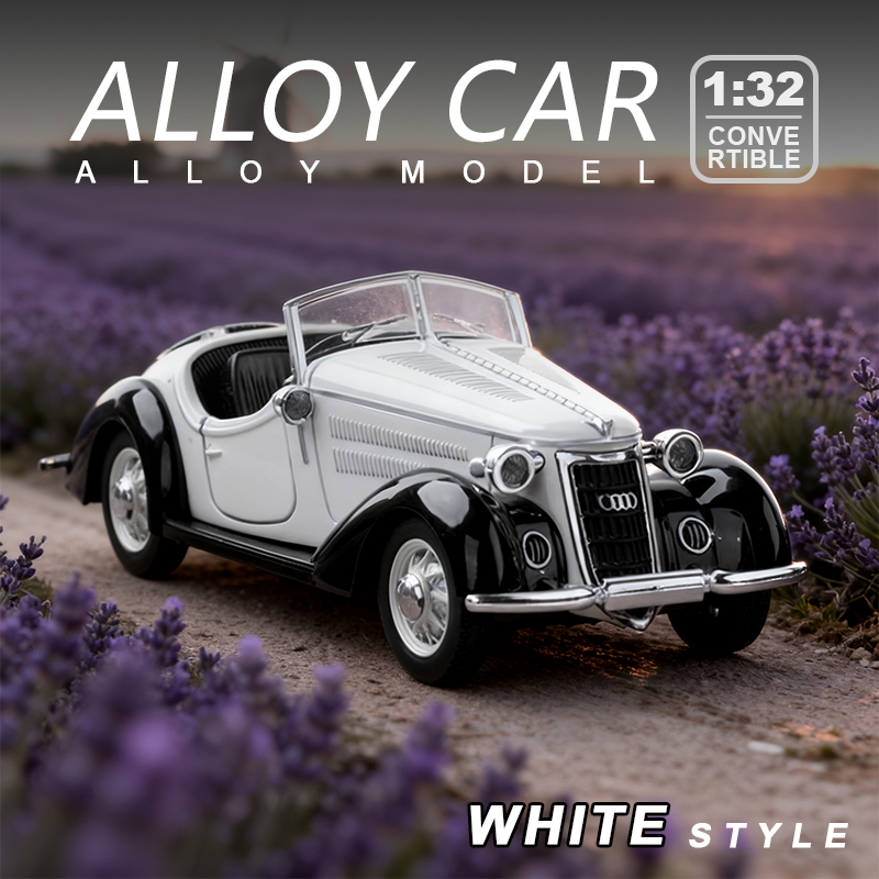 1:32 Audi Rover W25K alloy car model, Rebound Sound and Light toy vintage car door opening box Application Scenario