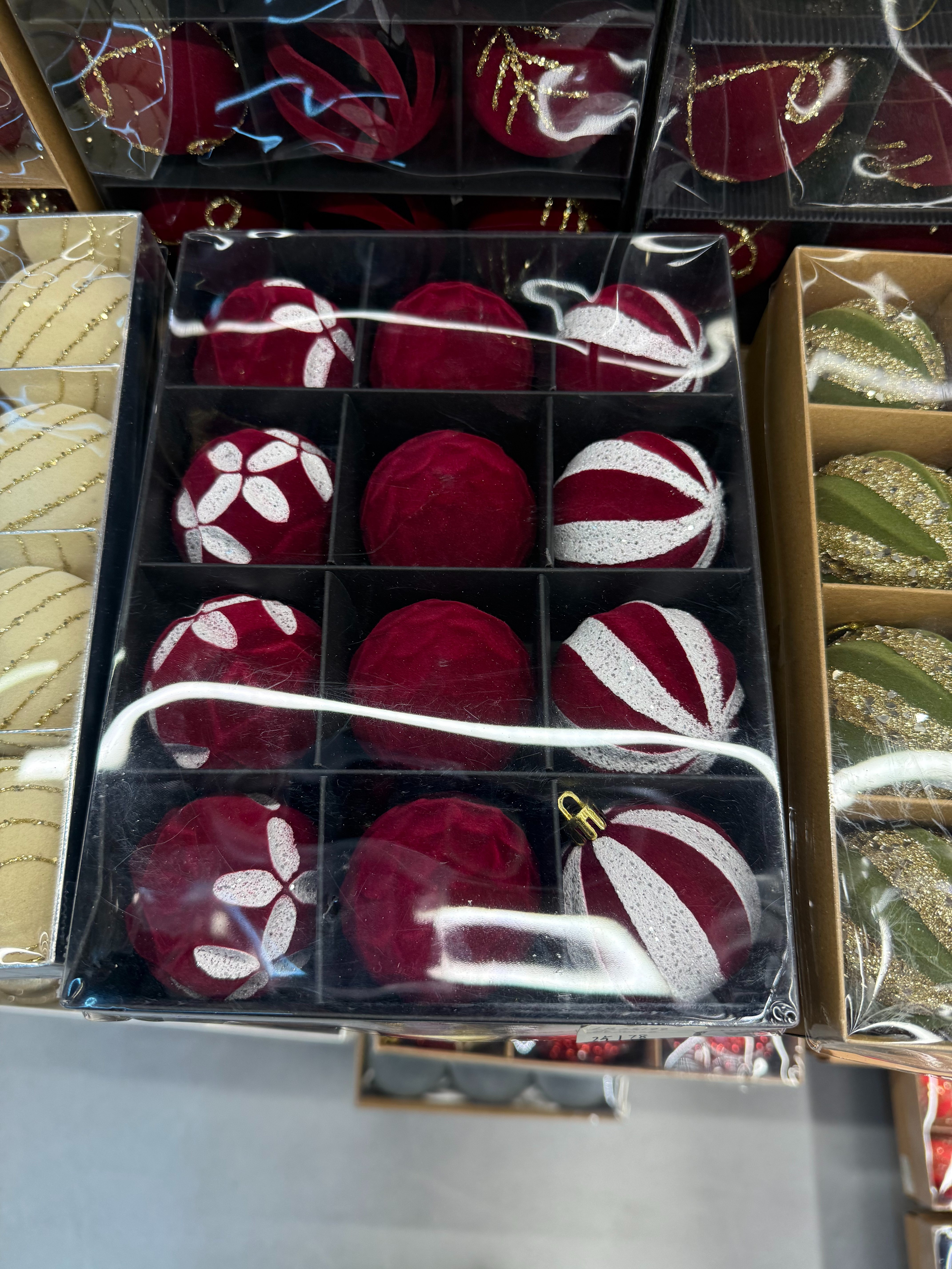 蓝润圣诞装饰品彩球圣诞球全红款