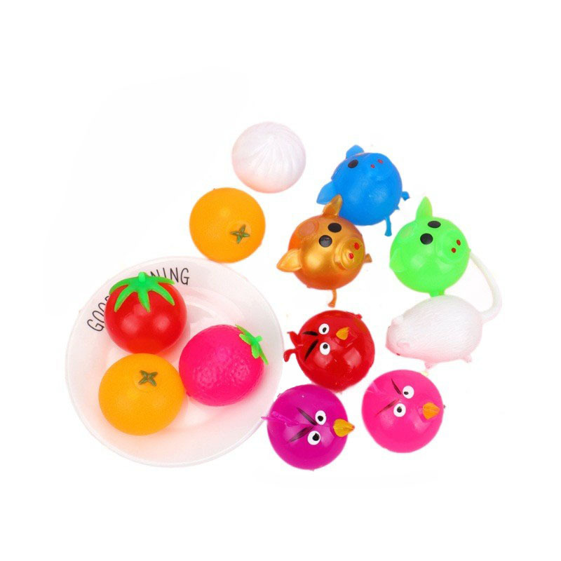 Cartoon venting water balls, creative pranks, pinching fun toys, stress-relieving and venting fruits, stress-relieving pig head venting ball toys detail image 4
