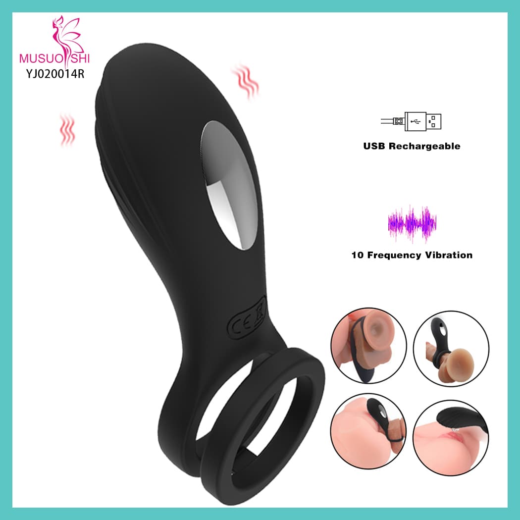 YJ020014R  Waterproof Cock Ring Soft Silicone Sex Toys for Men Wholesaler Penis Rings and Dildo for Delaying Ejaculation full figure