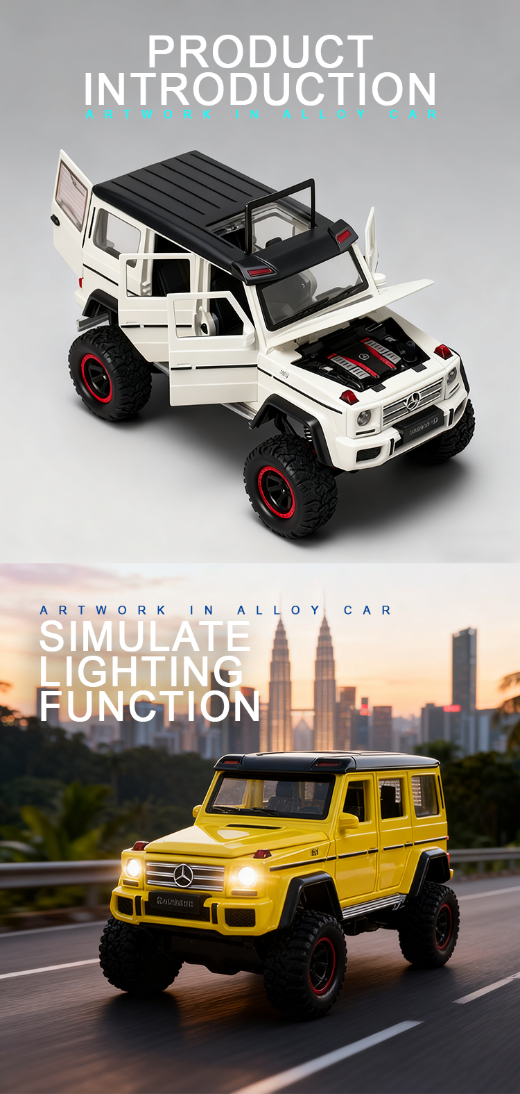 1:32 Mercedes-Benz G500 alloy off-road vehicle model G-Class Mercedes-Benz revamped G-Class simulation car toy boy pic 2