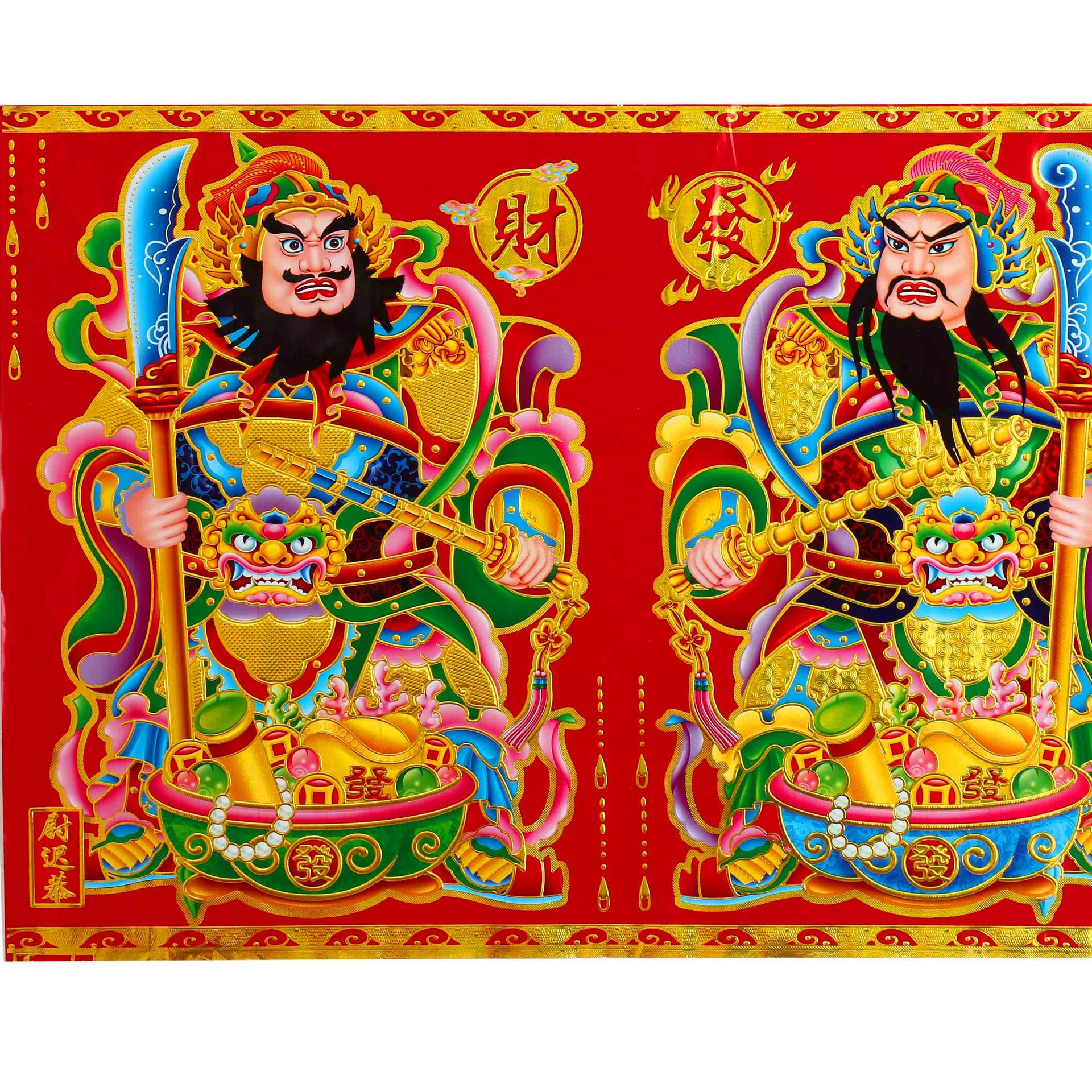 New Spring Festival coated paper gilded door gods of various sizes wholesale factory direct sales, Yuchi Gong Qin Shubao door gods and door stickers Application Scenario