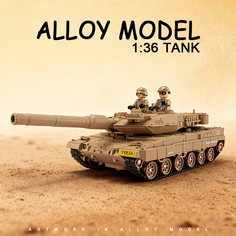 1:36 Leopard 2A7 tank spray simulation alloy car model, car model metal toy car ornament, boys' toy