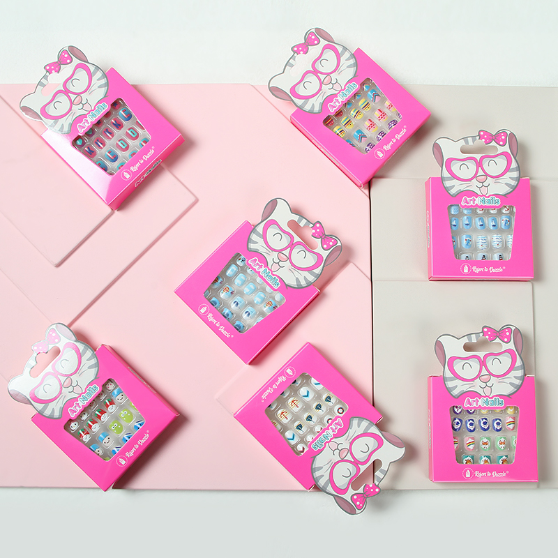 New 24-piece children's wearable nail art with cartoon cutest and clear adhesive backing Item Picture