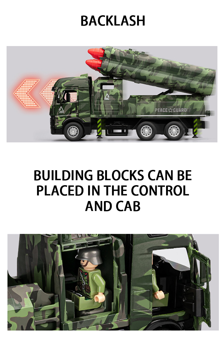 Eight-engine missile vehicle alloy model, rebound sound and light effect, trendy art desktop, trendy toys for boys, and decorative items pic 6