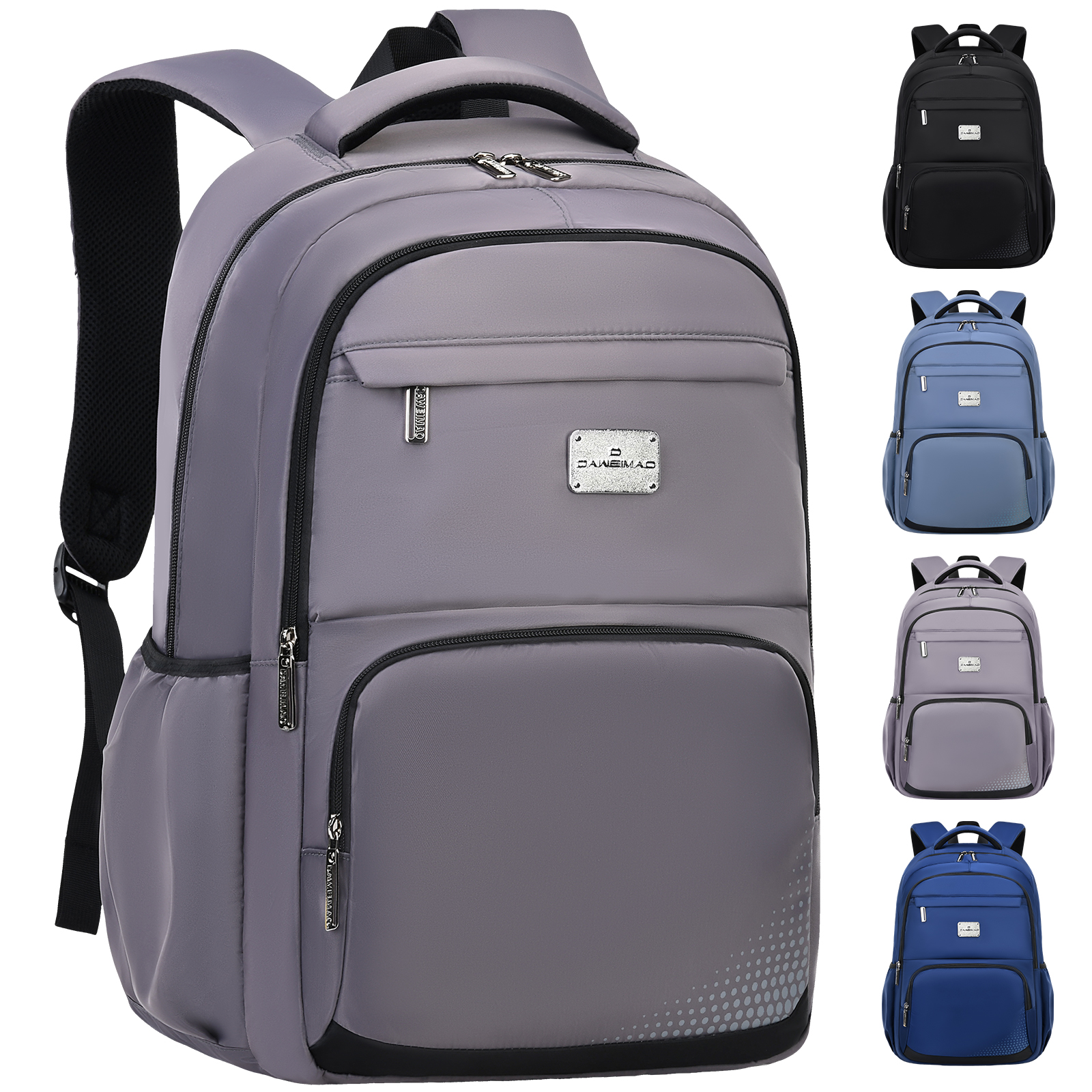 Large-tailed cat British minimalist color-blocking fashionable and trendy backpack, large-capacity lightweight waterproof, tear-resistant and wear-resistant schoolbag, outdoor travel dual-purpose backpack