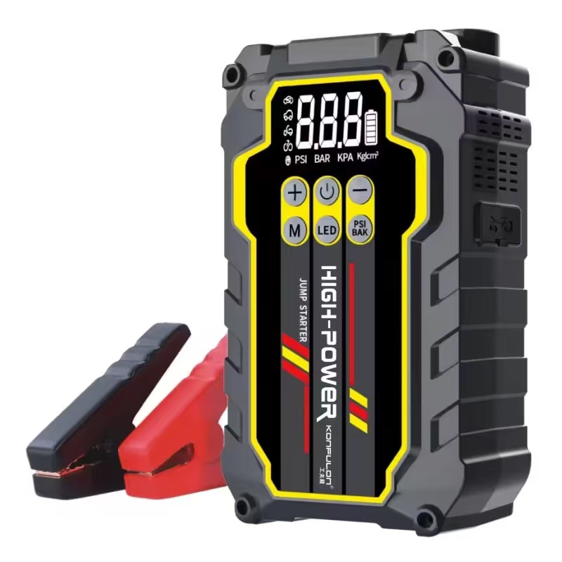 Car emergency start power supply, 12V vehicle-mounted 12000MA air pump, multi-functional mobile phone charging lighting pic 1