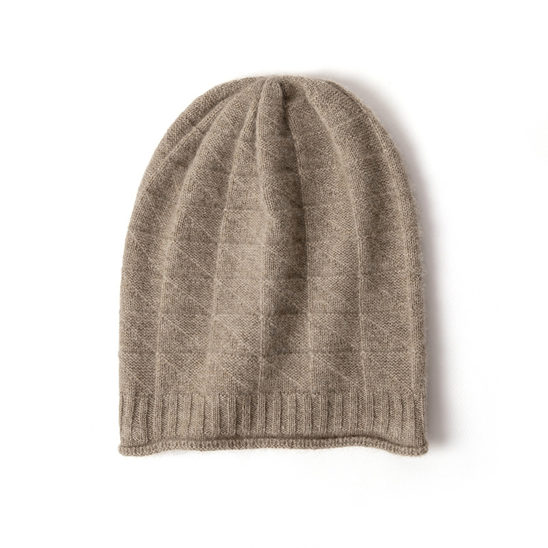 Cashmere knitted hats for women, cashmere autumn and winter knitted hats, warm hats, headscarves, pile hats, men's and women's same style hats Item Picture