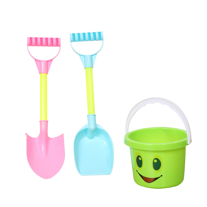Wholesale thickened beach bucket shovel sets, children's water play and sand digging tools, baby beach stall toys Item Picture