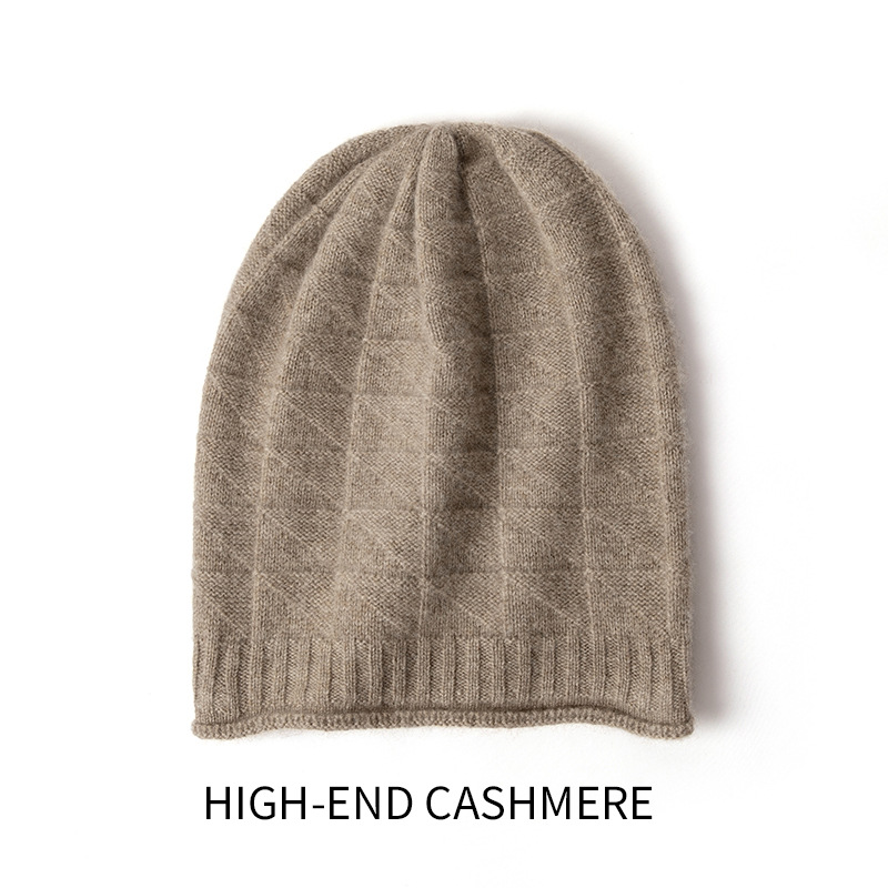 Cashmere knitted hats for women, cashmere autumn and winter knitted hats, warm hats, headscarves, pile hats, men's and women's same style hats Application Scenario