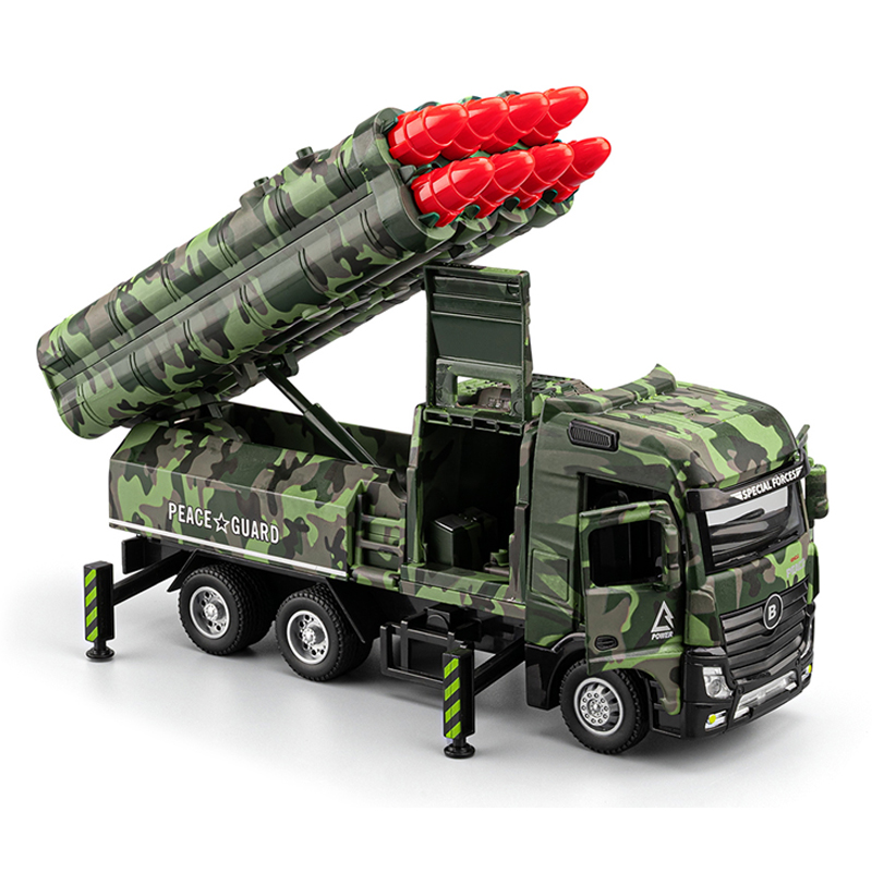 Eight-engine missile vehicle alloy model, rebound sound and light effect, trendy art desktop, trendy toys for boys, and decorative items Application Scenario