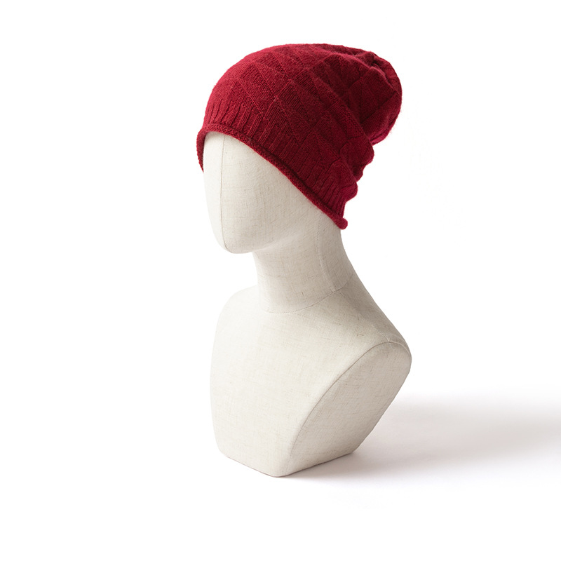 Cashmere knitted hats for women, cashmere autumn and winter knitted hats, warm hats, headscarves, pile hats, men's and women's same style hats Specification image
