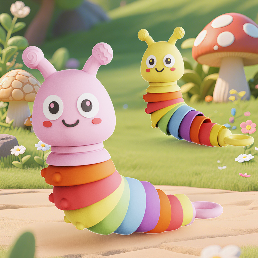 婴儿用品磨牙牙胶硅胶毛毛虫