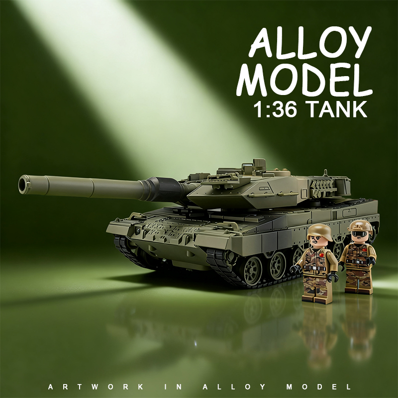 1:36 Leopard 2A7 tank spray simulation alloy car model, car model metal toy car ornament, boys' toy details Picture