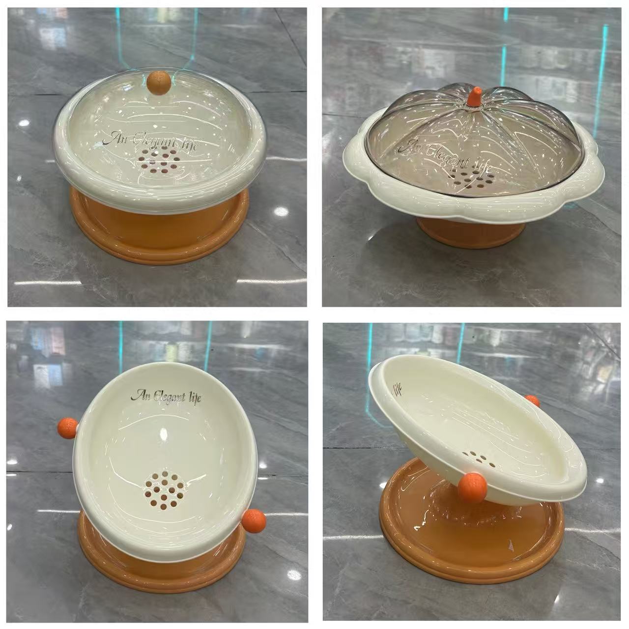 果盘透明盖装水果点心茶点好看上档次摆盘好看批发