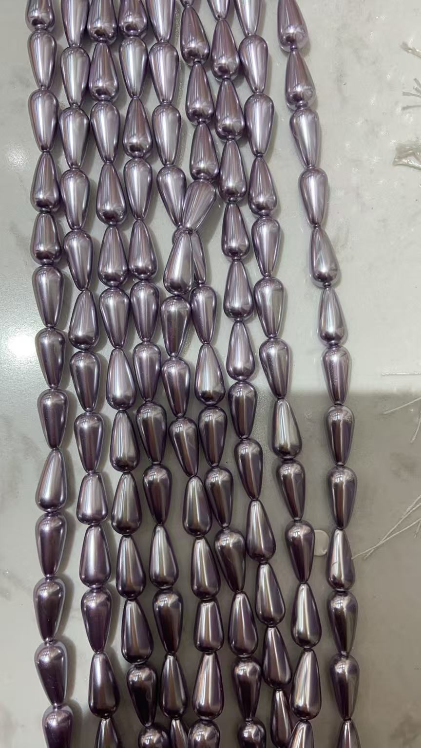 真诚饰品8*12长水滴紫色串珠饰品配件