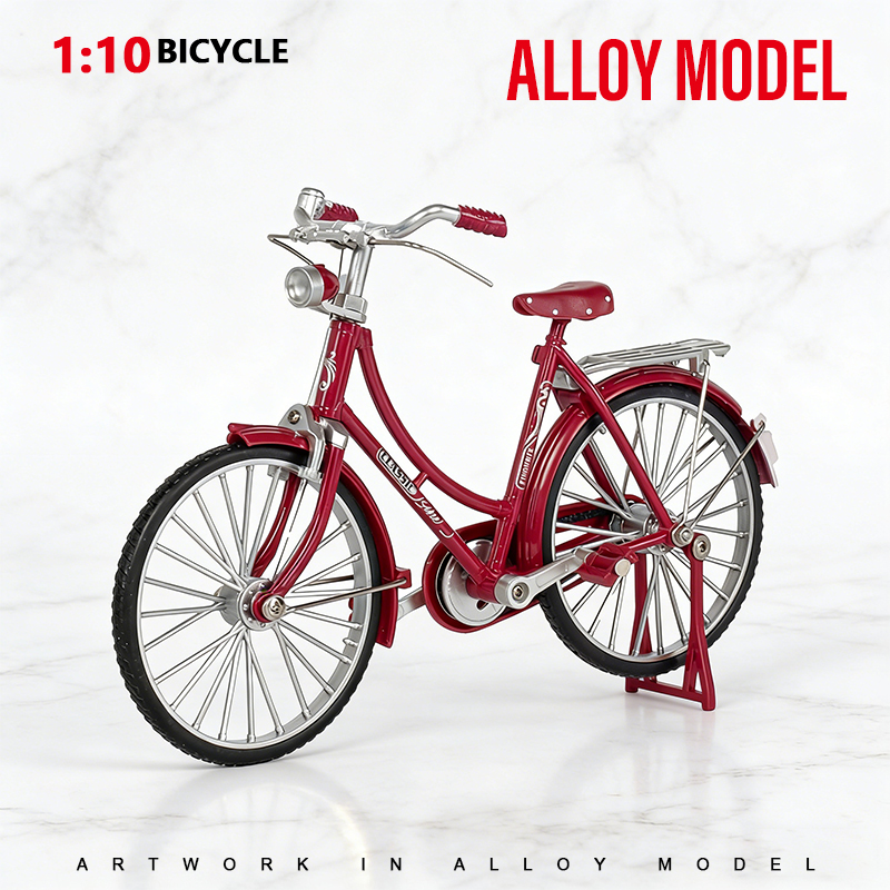 1:1028 bar female bicycle model simulation alloy car model, car model metal toy car ornament Specification image