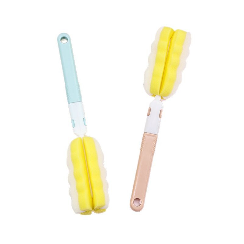 Wholesale of household long-handled cup brushes, foldable baby bottle brushes, detachable sponge cup washers and daily necessities Item Picture