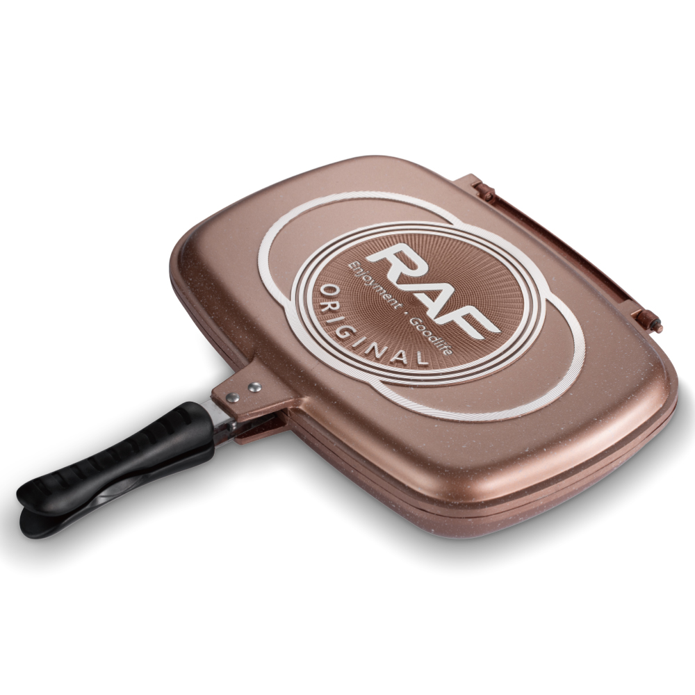 RAF Cross-border tourmaline double-sided baking tray, double-sided frying pan, non-stick baking tray, frying pan, steak, grilled meat, smokeless die-casting details Picture