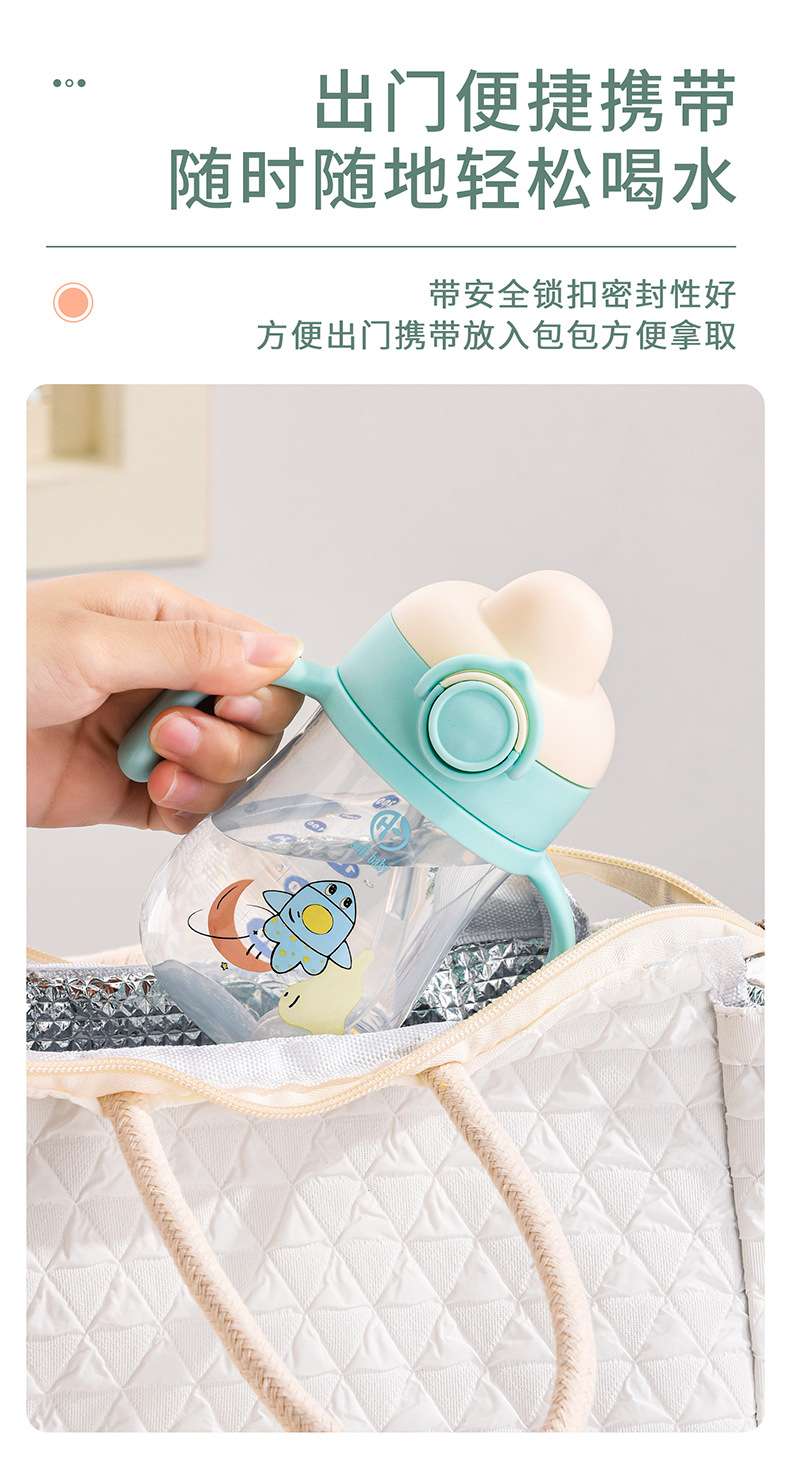 H195-9926宝宝学饮杯PP婴儿鸭嘴杯带吸管6个月儿童水杯防呛防摔防详情图8