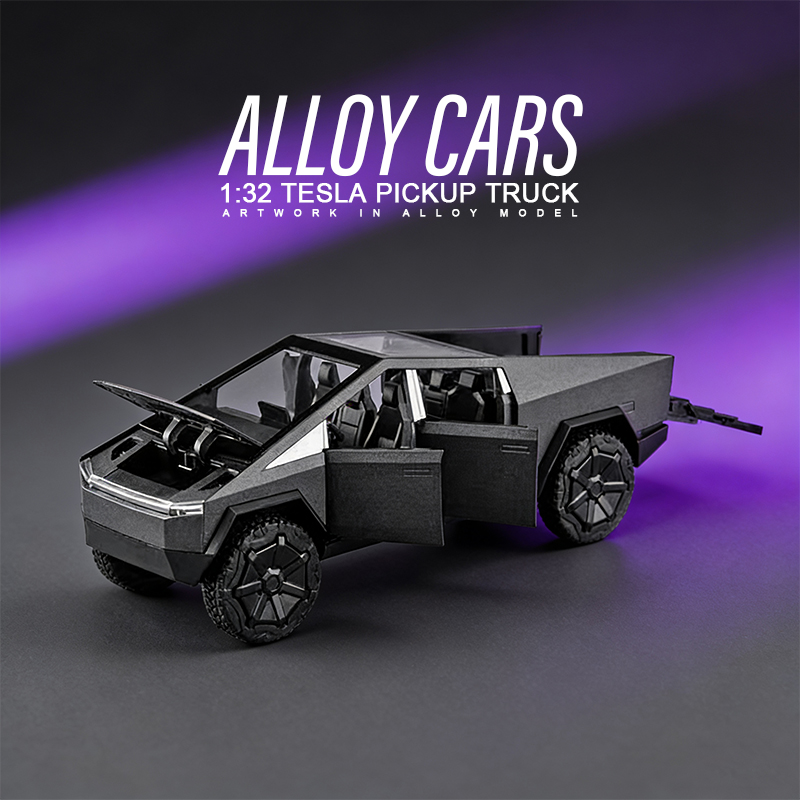 1:32 Tesi pickup truck with alloy motorcycle, alloy car model toy collection, display item, children's audio-visual toy Item Picture
