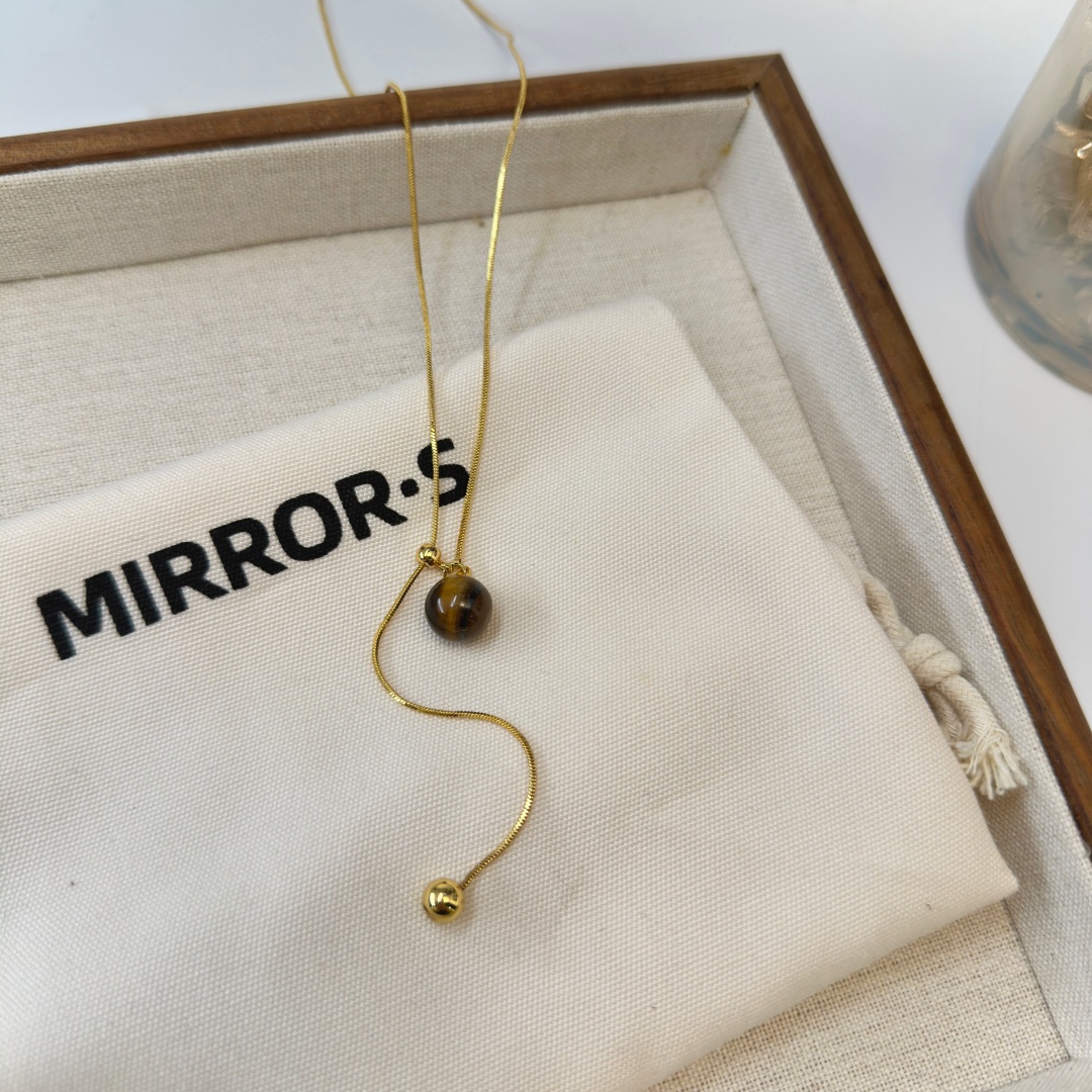 Tiger's eye extended sweater chain, pearl necklace, tassel necklace, natural, niche, high-end, exquisite, fashionable and versatile collarbone chain Item Picture