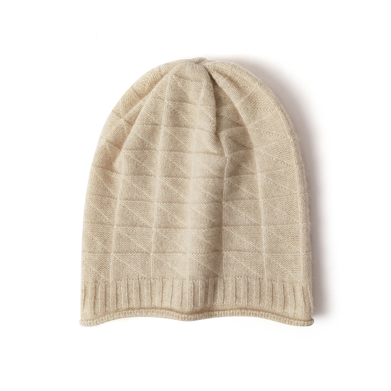Cashmere knitted hats for women, cashmere autumn and winter knitted hats, warm hats, headscarves, pile hats, men's and women's same style hats