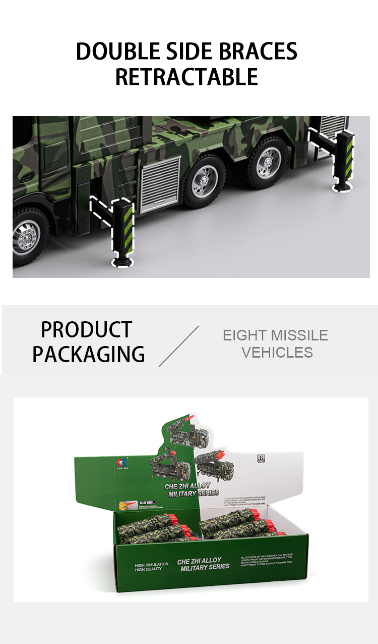 Eight-engine missile vehicle alloy model, rebound sound and light effect, trendy art desktop, trendy toys for boys, and decorative items pic 7