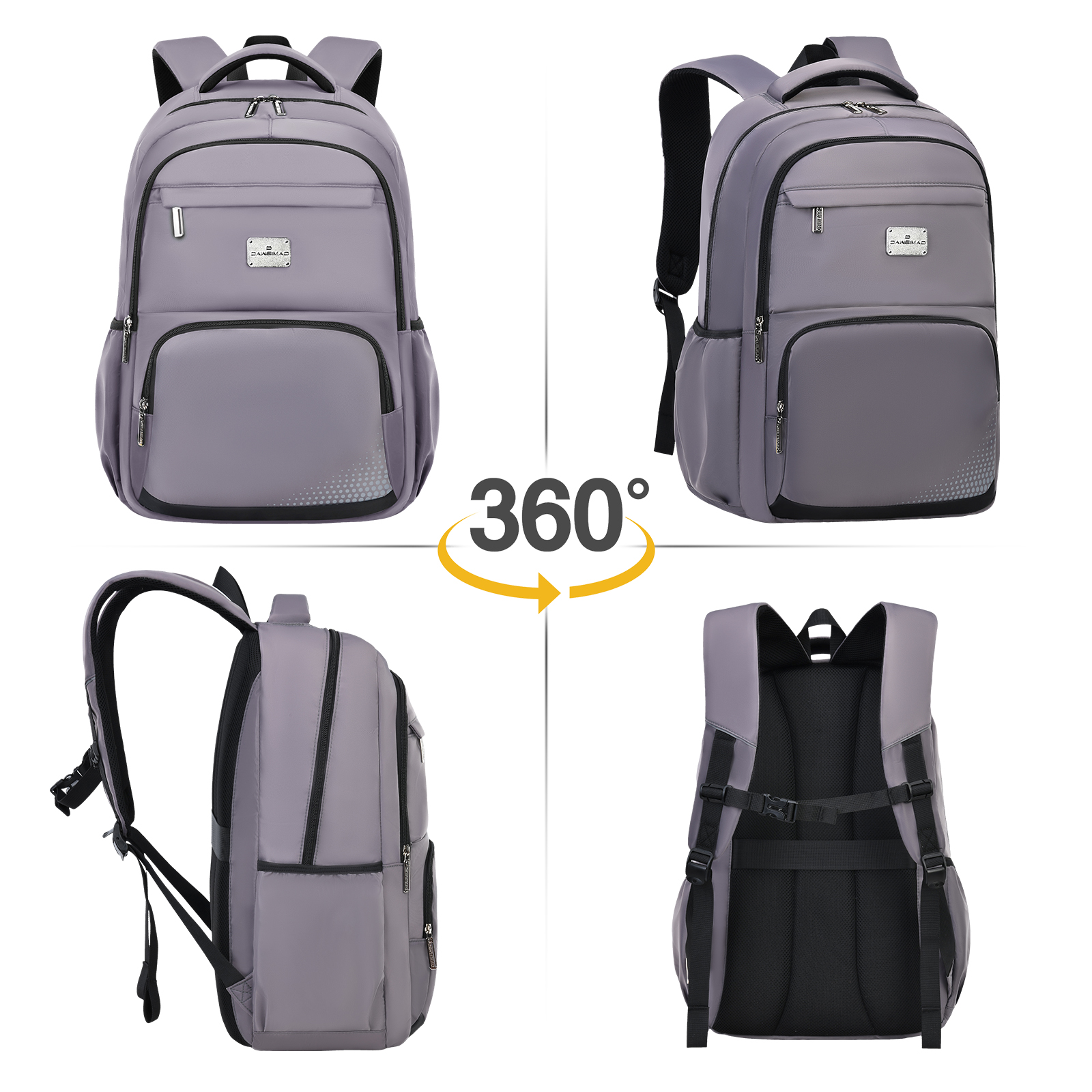 Large-tailed cat British minimalist color-blocking fashionable and trendy backpack, large-capacity lightweight waterproof, tear-resistant and wear-resistant schoolbag, outdoor travel dual-purpose backpack Specification image