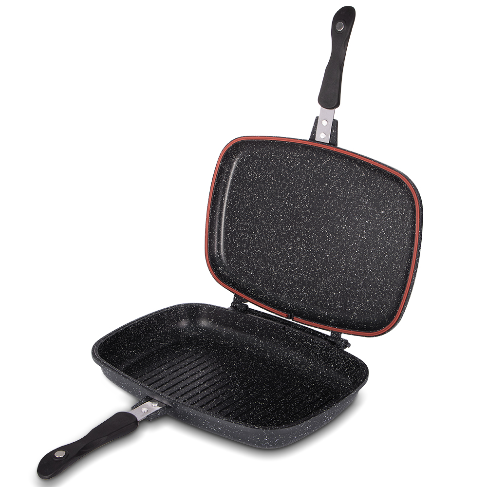 RAF Cross-border tourmaline double-sided baking tray, double-sided frying pan, non-stick baking tray, frying pan, steak, grilled meat, smokeless die-casting Specification drawing