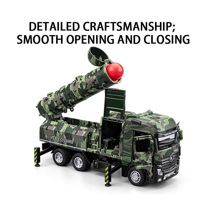 Intercontinental missile vehicle alloy model, rebound sound and light effect, trendy art desktop, trendy toys for boys Specification image