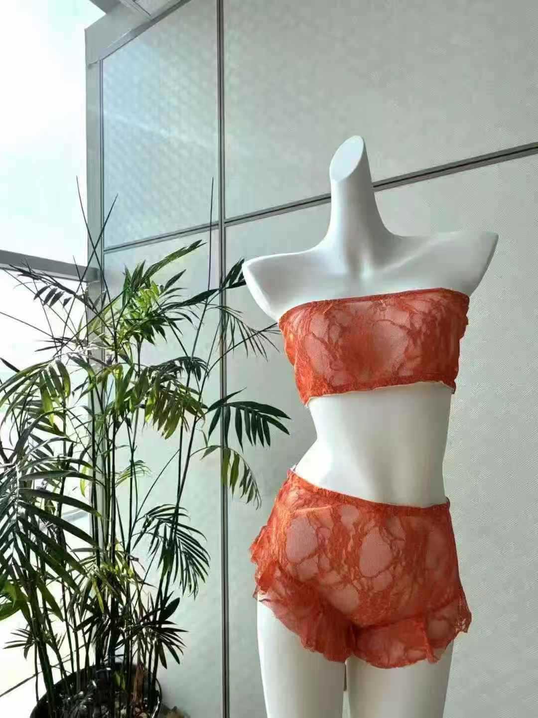 库存清仓情趣套装欧美外贸新款蕾丝带钢圈连体衣情趣内衣性感透明胸罩套装