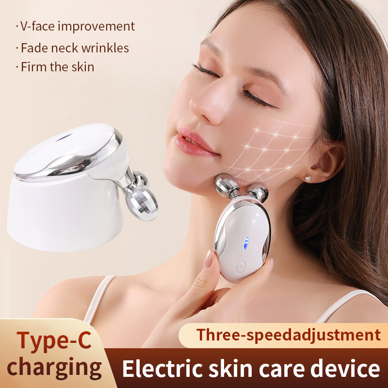 Handheld portable beauty device, roller massage device, facial anti-wrinkle, lifting and firming care device